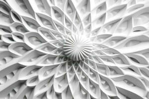 Intricate Geometric Texture in Solid White Color photo