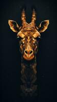 Giraffe Collage on Dark Background Generative AI photo