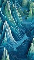 Dramatic Landscapes of Norway High Detailed Origami 3D Field Cut Wallpaper AI Generated photo