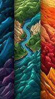 Dramatic Landscapes of Norway HighDetailed Origami 3D Field Cut Wallpaper AI Generated photo