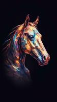 Abstract Horse on Dark Background AI Generated photo