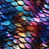 Holographic Snake Scales Textile Seamless Pattern AI Generated photo