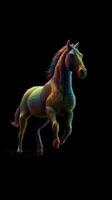 Pixelated Horse in Focus Generative AI photo