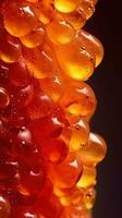 Extreme Macro CloseUp of a Juicy Translucent Grape Slice AI Generated photo