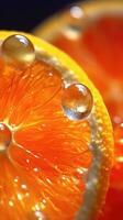 Extreme Macro CloseUp of a Juicy Kumquat Slice AI Generated photo