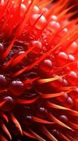 Extreme Macro CloseUp of a Rambutan Slice AI Generated photo