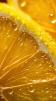 Vibrant Lemon Slice CloseUp with Extreme Macro AI Generated photo