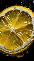 Vibrant Lemon Slice with Extreme Macro CloseUp AI Generated photo