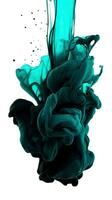 Intriguing Patterns and Textures in Turquoise Ink Blot Test AI Generated photo