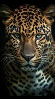 Dark Background Jaguar in Realistic Style AI Generated photo