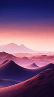 Fiery Orange and Deep Violet Minimalist Landscape Mountain Wallpaper AI Generated photo