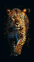 Pixelated Leopard in Focus Generative AI photo