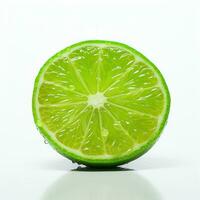 Simplistic Lime on White Background AI Generated photo