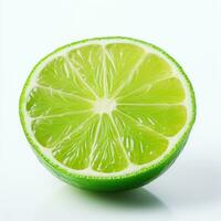 Simplistic Lime on White Background AI Generated photo