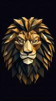Origami Lion on Dark Background Generative AI photo