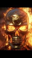 Flaming Metal Skull in Unreal Engine 3 Generative AI photo