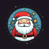 Minimal Christmas Santa Clipart Icon Vector Illustration AI Generated photo