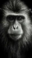 Playful Monkey on Dark Background Generative AI photo