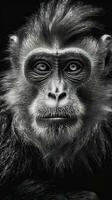 Playful Monkey on a Dark Background AI Generated photo