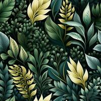 Intricate Botanical Pattern Inspired by Ferns and Foliage AI Generated photo