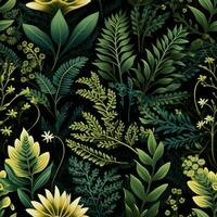 Intricate Botanical Pattern Inspired by Ferns and Foliage AI Generated photo