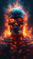 Epic Cinematic Portrait of Ghost Rider in Neon Flames photo