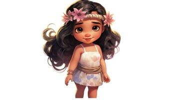 Delicate Princess with a Round Face and Long Hair AI Generated photo