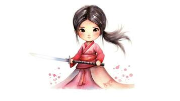 Delicate Princess with a Round Face and Long Hair AI Generated photo