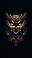 Minimalist Owl on Dark Background Generative AI photo