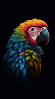 Pixelated Parrot A Vibrant Digital Artwork AI Generated photo