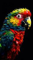 Pixelated Parrot in Focus Generative AI photo