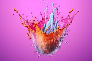 Pastel Colored Liquid Splash with Creaminess  Cinematic Shot AI Generated photo