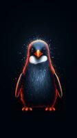 Pixelated Penguin in Focus AI Generated photo