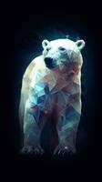 Abstract Polar Bear on Dark Background Generative AI photo