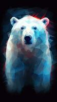 Abstract Polar Bear on Dark Background Generative AI photo