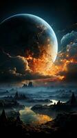 Closeup Image of a Planet like Mars or Saturn AI Generated photo