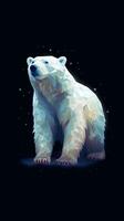 Pixelated Polar Bear in Focus Generative AI photo