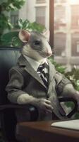 Possum in a Business Suit in a Suburban Office AI Generated photo