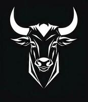 Black and White Bull Logo for Brand Names AI Generated photo