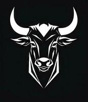 Black and White Bull Logo for Brand Names AI Generated photo