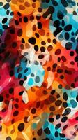 Vibrant Rainbow Colors Leopard Print Pattern with Silver Flakes AI Generated photo