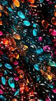 Vibrant Rainbow Colors Leopard Print Pattern with Silver Flakes AI Generated photo