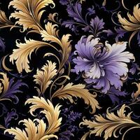 Dark Coloured Textile Seamless Pattern AI Generated photo