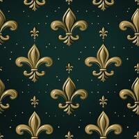 Seamless Fleur De Lis Textile Pattern AI Generated photo