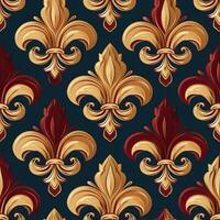 Elegant Fleurdelis Textile Pattern AI Generated photo