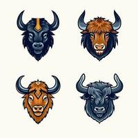 Buffalo Head Logo Design AI Generated photo