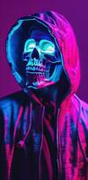 Vibrant Skull Wallpaper for iPhone 7 AI Generated photo