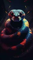 Abstract Snake on Dark Background Generative AI photo