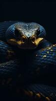 oscuro antecedentes collage con serpiente ai generado foto