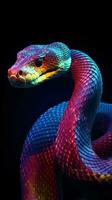 popular Arte serpiente en oscuro antecedentes generativo ai foto